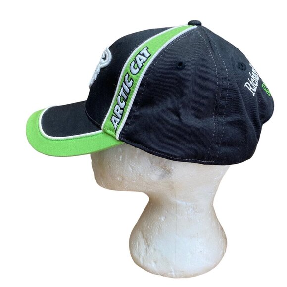 Arctic Cat Hat Cap Snapback Embroidered Logo Green Black - Picture 4 of 8
